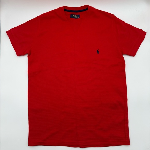 Polo Ralph Lauren Red Waffle Knit T-Shirt – Men’s Small - Picture 4 of 10